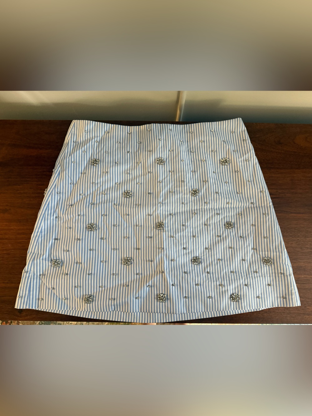 J. Crew Seersucker Embellished Mini Skirt